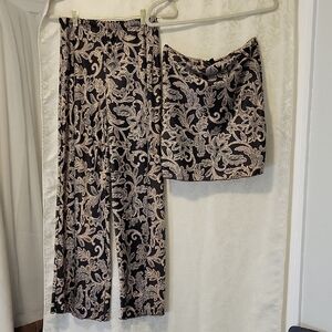 See You Monday Black and Cream Patterned Set